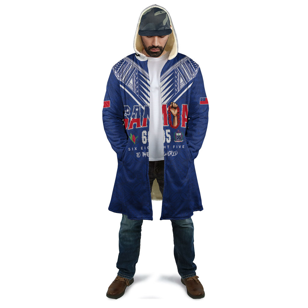 Samoa Rugby Custom Cloak Six Eight Five to The World - Pacific Motif