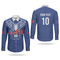 Samoa Rugby Custom Couples Matching Summer Maxi Dress and Long Sleeve Button Shirt Six Eight Five to The World - Pacific Motif
