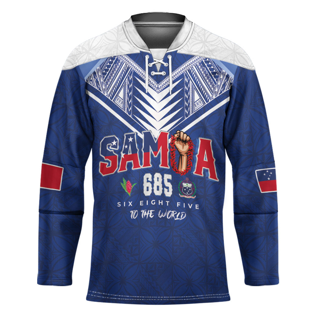 Samoa Rugby Custom Hockey Jersey Six Eight Five to The World - Pacific Motif