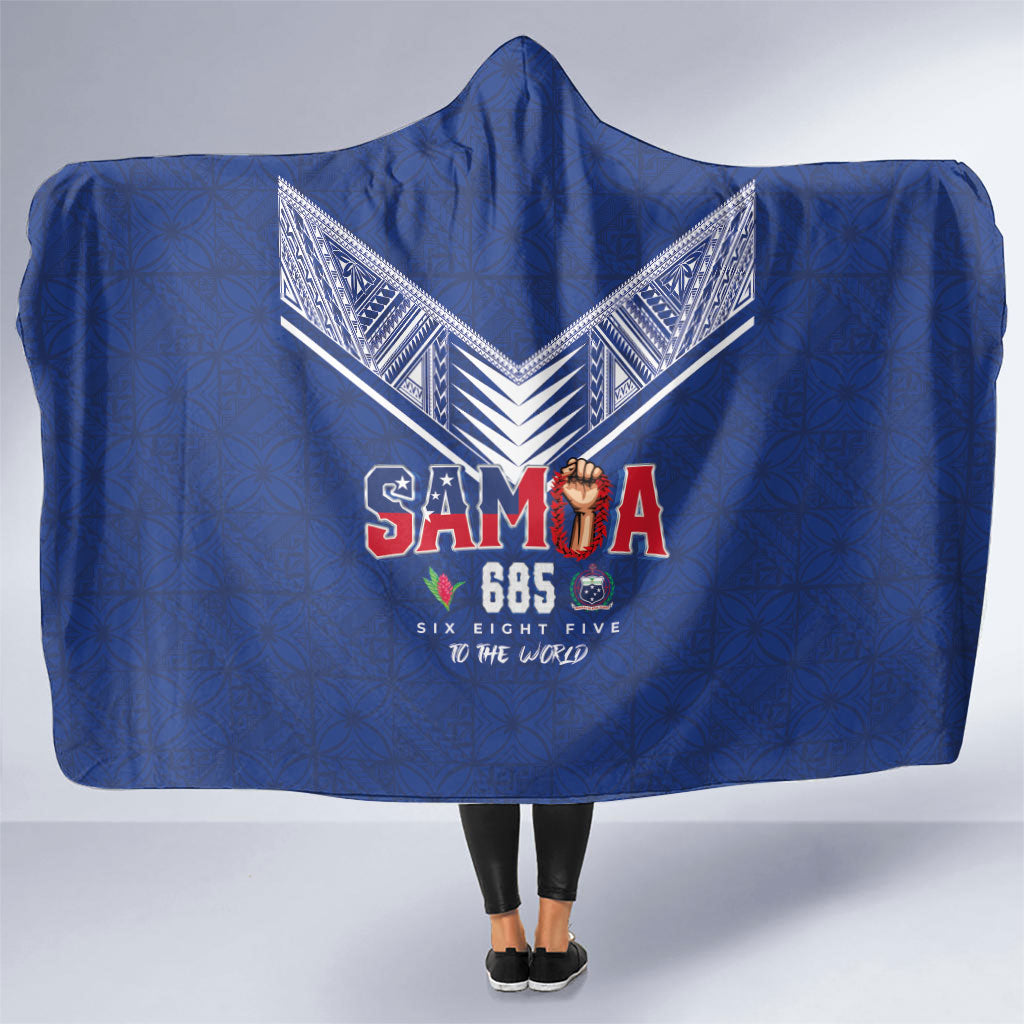 Samoa Rugby Hooded Blanket Six Eight Five to The World - Pacific Motif LT03 One Size Multicolor - Polynesian Pride