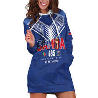Samoa Rugby Custom Hoodie Dress Six Eight Five to The World - Pacific Motif