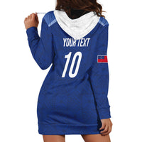 Samoa Rugby Custom Hoodie Dress Six Eight Five to The World - Pacific Motif
