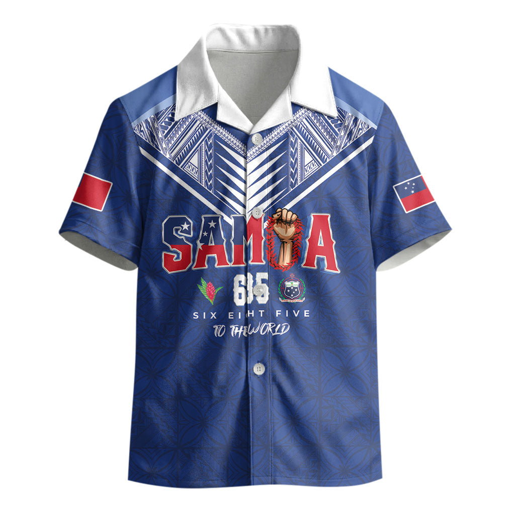 Samoa Rugby Custom Kid Hawaiian Shirt Six Eight Five to The World - Pacific Motif