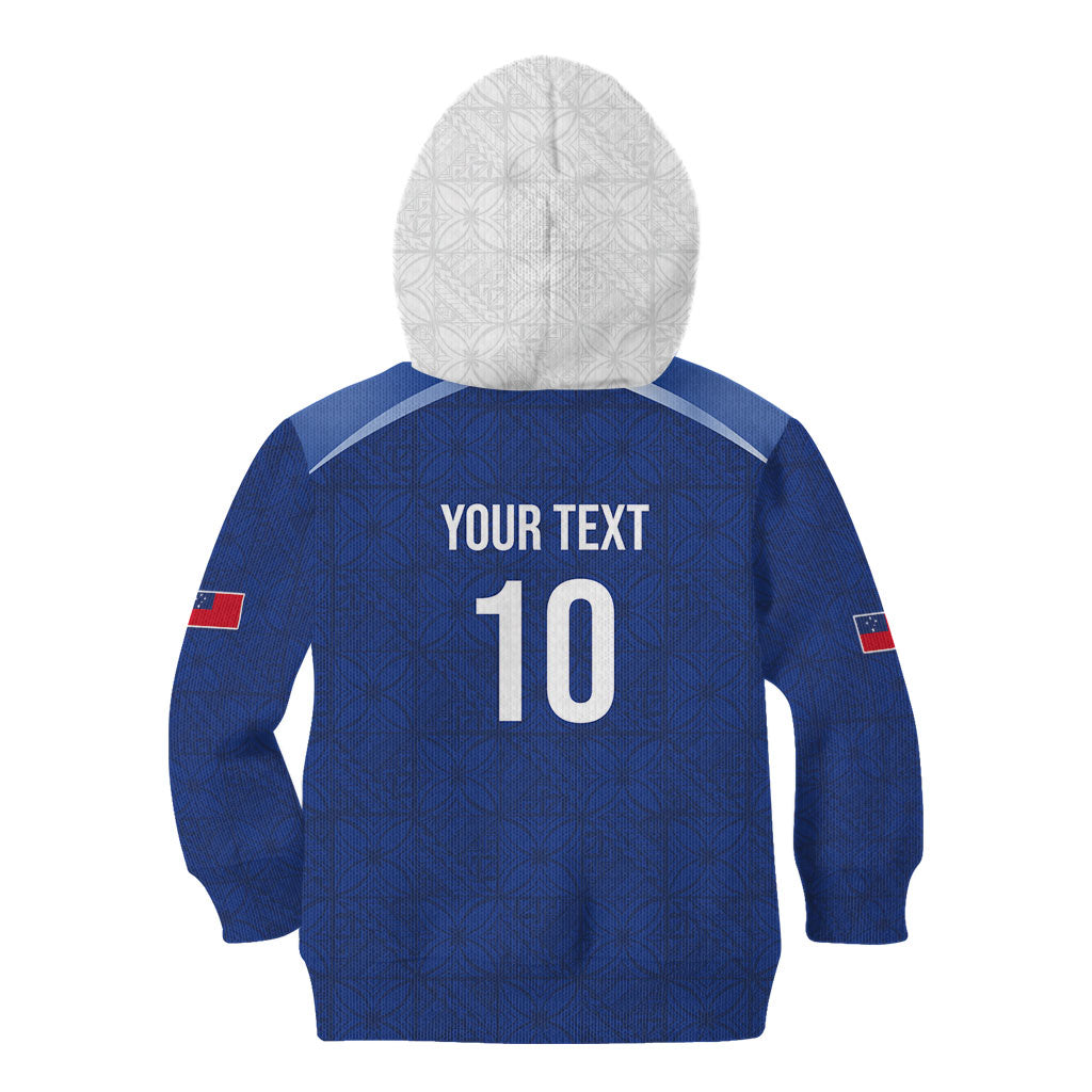 Samoa Rugby Custom Kid Hoodie Six Eight Five to The World - Pacific Motif