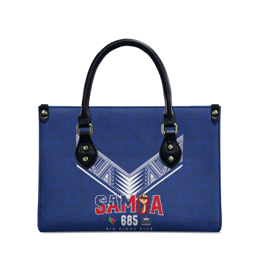 Samoa Rugby Leather Bag Six Eight Five to The World - Pacific Motif
