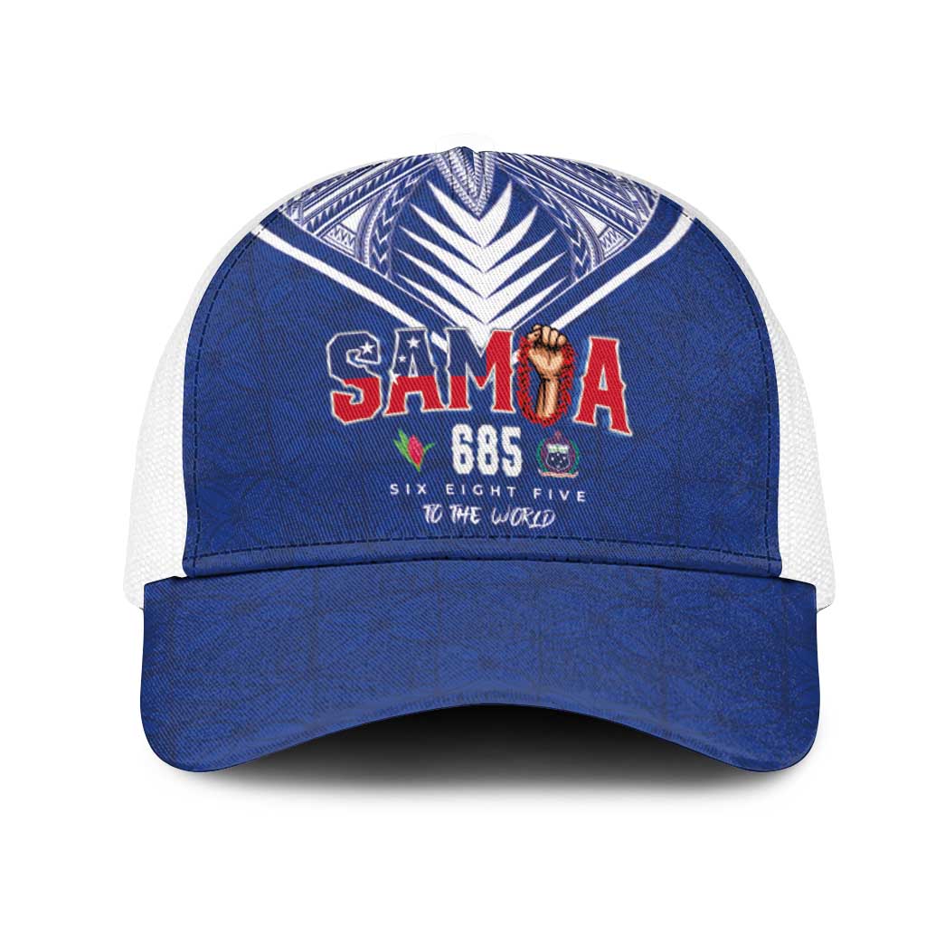 Samoa Rugby Mesh Trucker Cap Six Eight Five to The World - Pacific Motif