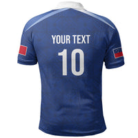 Samoa Rugby Custom Polo Shirt Six Eight Five to The World - Pacific Motif