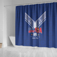Samoa Rugby Shower Curtain Six Eight Five to The World - Pacific Motif