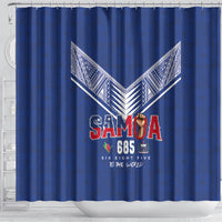 Samoa Rugby Shower Curtain Six Eight Five to The World - Pacific Motif