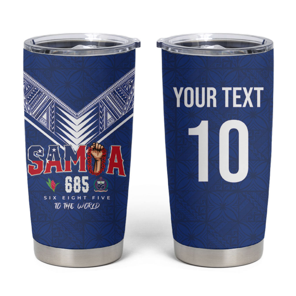 Samoa Rugby Custom Tumbler Cup Six Eight Five to The World - Pacific Motif