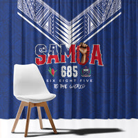 Samoa Rugby Window Curtain Six Eight Five to The World - Pacific Motif