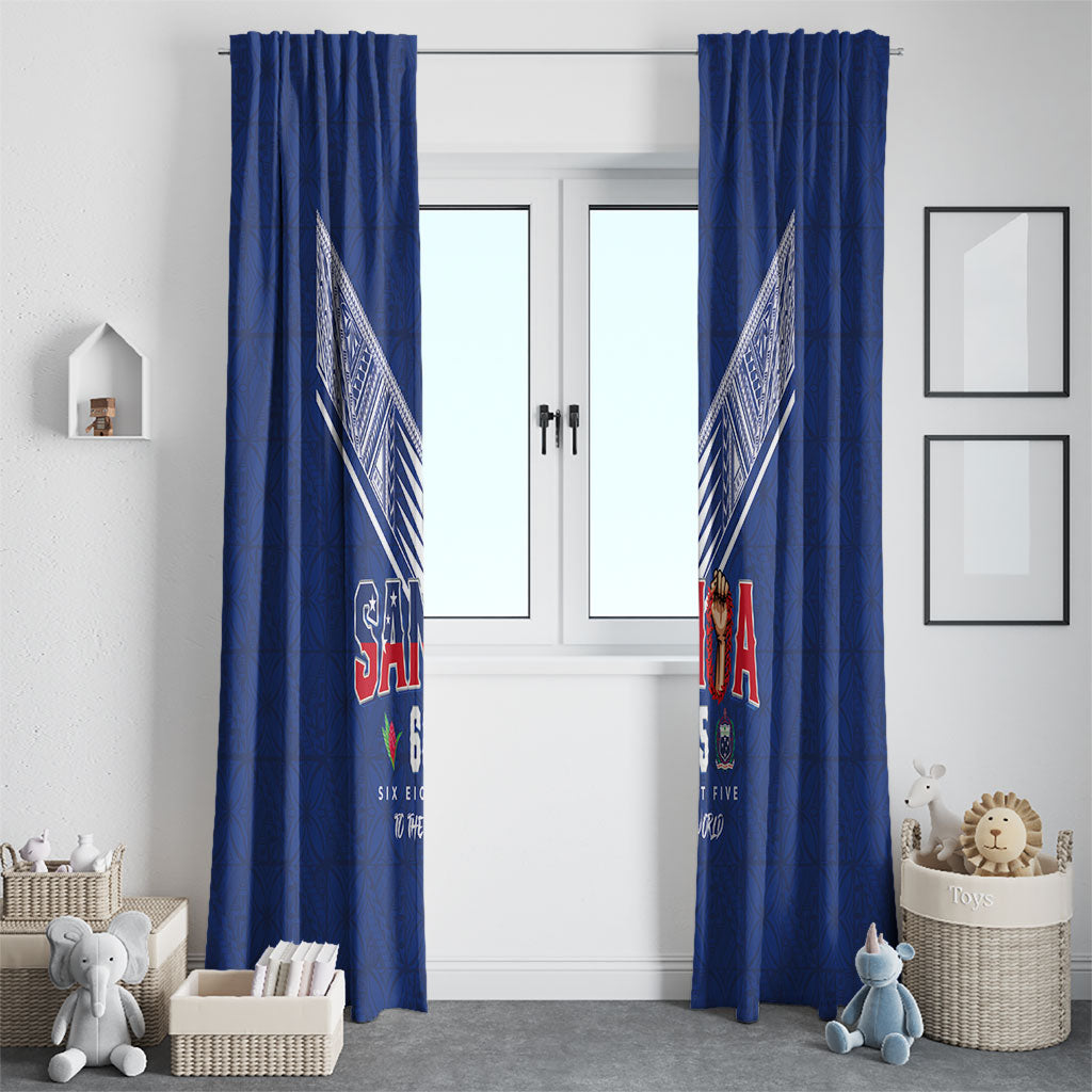 Samoa Rugby Window Curtain Six Eight Five to The World - Pacific Motif