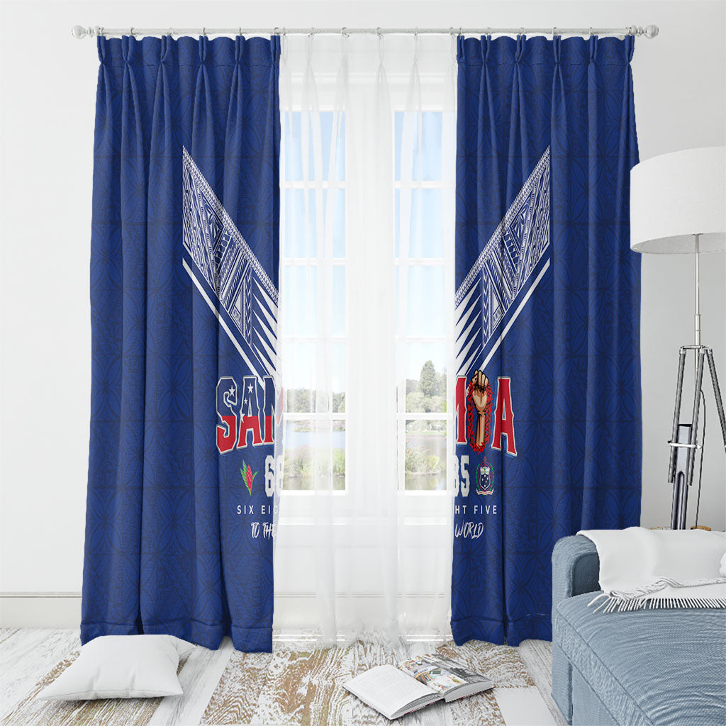 Samoa Rugby Window Curtain Six Eight Five to The World - Pacific Motif