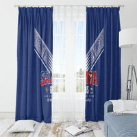 Samoa Rugby Window Curtain Six Eight Five to The World - Pacific Motif