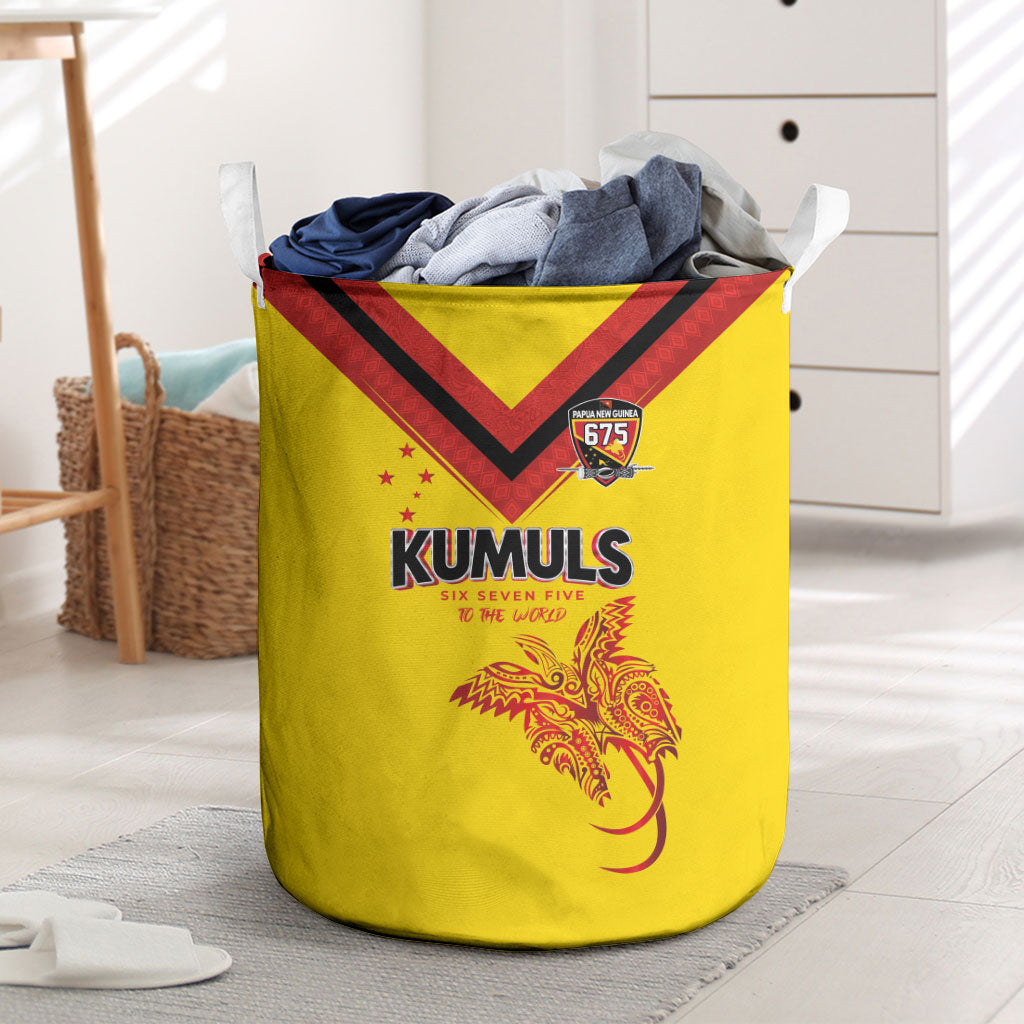 Papua New Guinea Rugby Laundry Basket Six Seven Five to The World - Melanesian Pattern