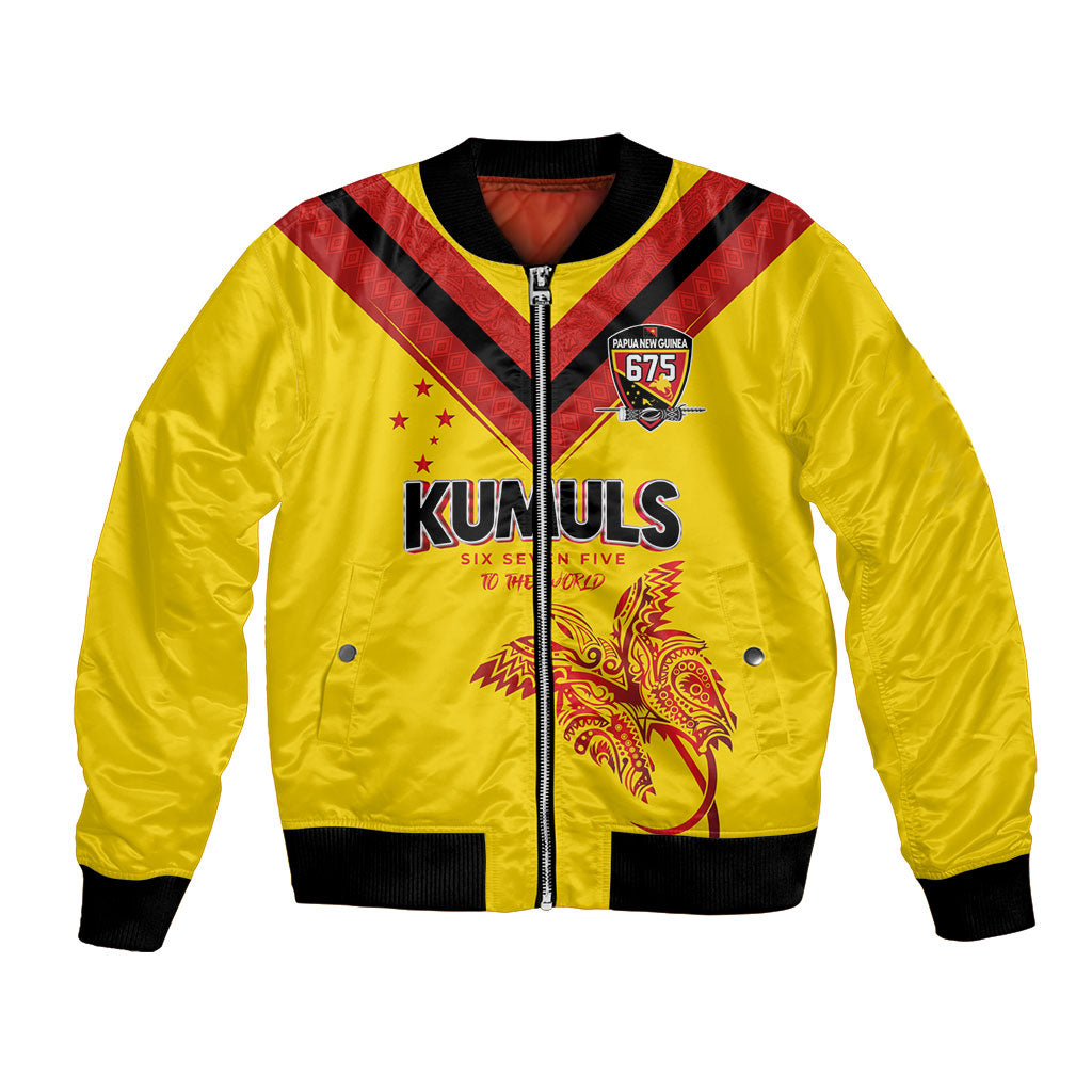 Papua New Guinea Rugby Custom Bomber Jacket Six Seven Five to The World - Melanesian Pattern