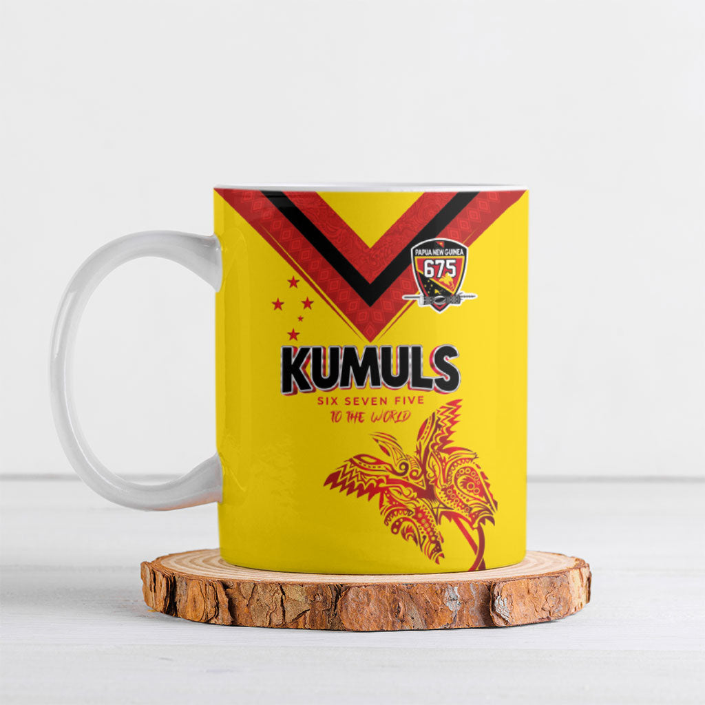 Papua New Guinea Rugby Custom Ceramic Mug Six Seven Five to The World - Melanesian Pattern