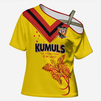 Papua New Guinea Rugby Custom Cross Shoulder Shirt Six Seven Five to The World - Melanesian Pattern