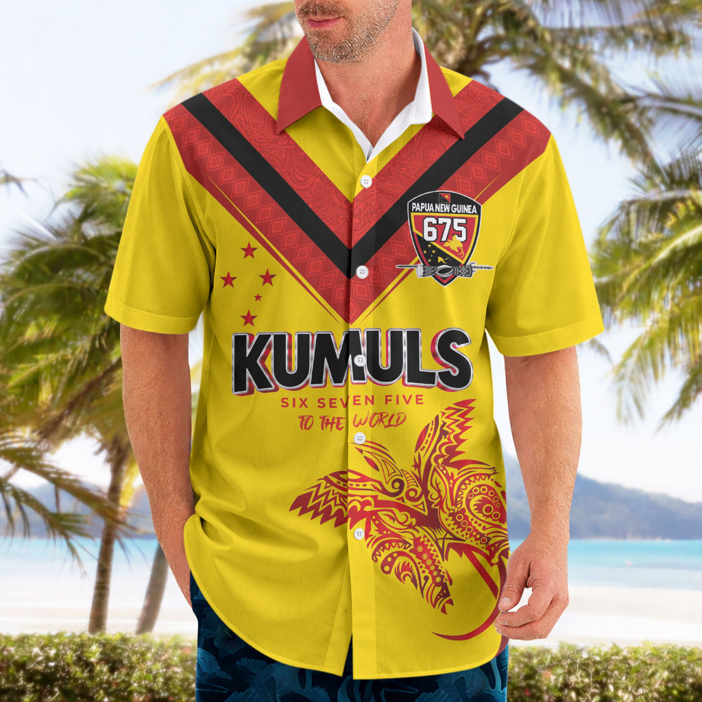 Papua New Guinea Rugby Custom Hawaiian Shirt Six Seven Five to The World - Melanesian Pattern