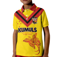 Papua New Guinea Rugby Custom Kid Polo Shirt Six Seven Five to The World - Melanesian Pattern
