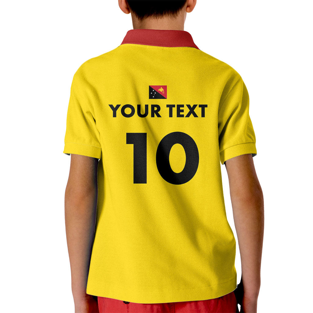 Papua New Guinea Rugby Custom Kid Polo Shirt Six Seven Five to The World - Melanesian Pattern