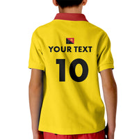 Papua New Guinea Rugby Custom Kid Polo Shirt Six Seven Five to The World - Melanesian Pattern