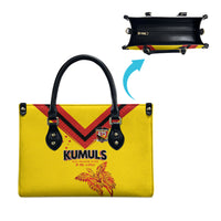 Papua New Guinea Rugby Leather Bag Six Seven Five to The World - Melanesian Pattern