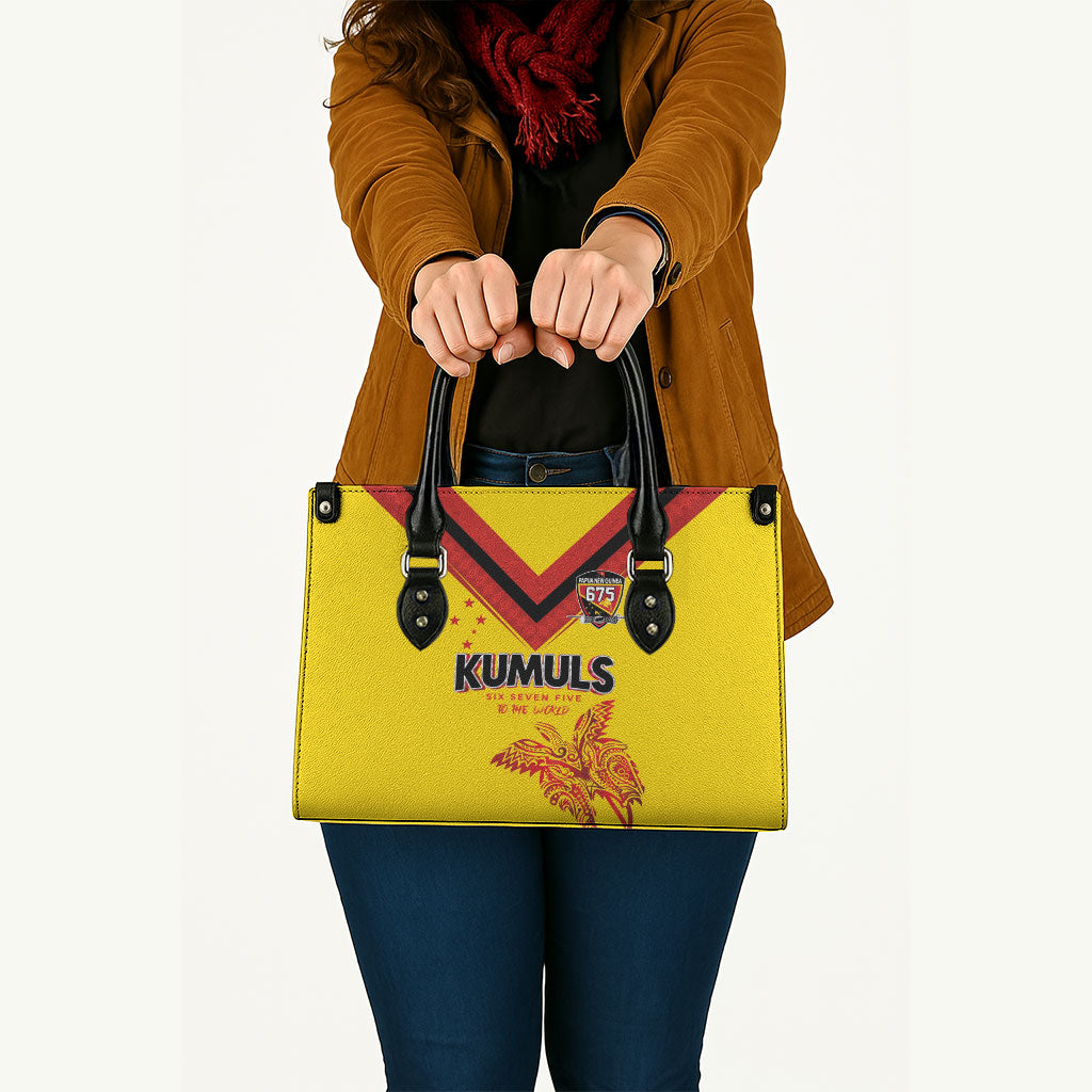 Papua New Guinea Rugby Leather Bag Six Seven Five to The World - Melanesian Pattern
