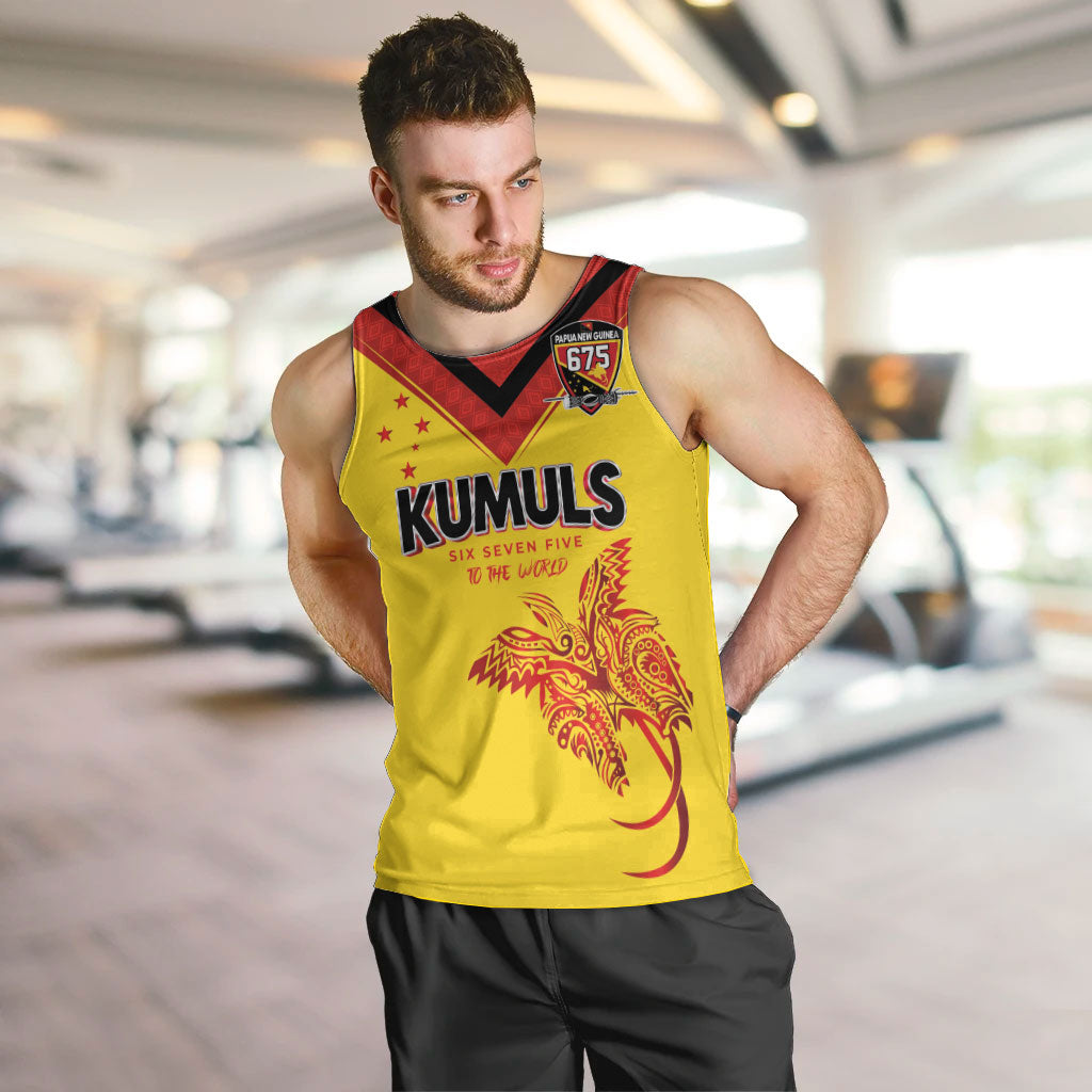 Papua New Guinea Rugby Custom Men Tank Top Six Seven Five to The World - Melanesian Pattern