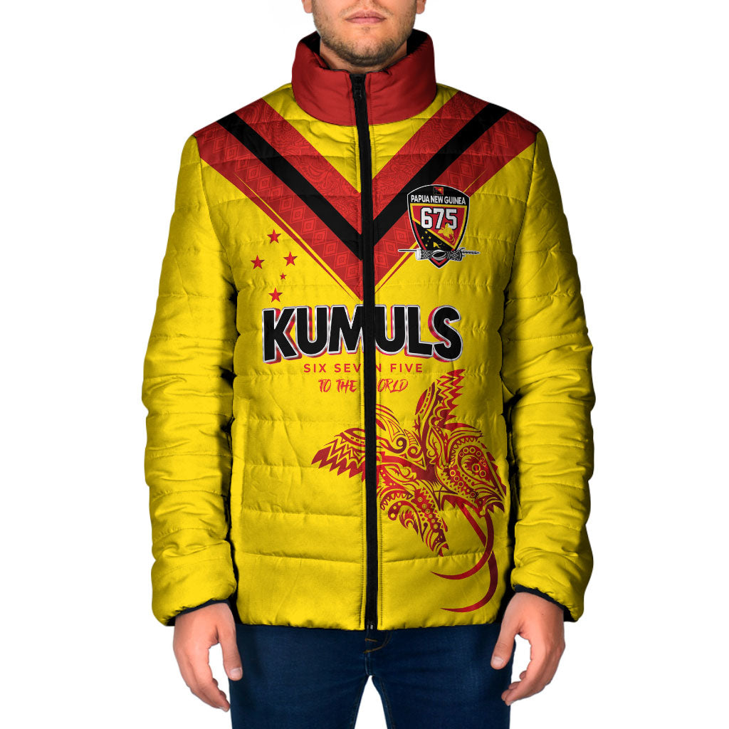 Papua New Guinea Rugby Custom Padded Jacket Six Seven Five to The World - Melanesian Pattern