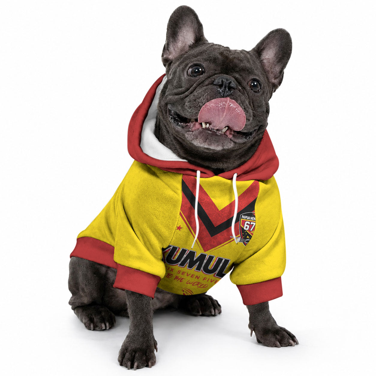 Papua New Guinea Rugby Custom Pet Hoodie Six Seven Five to The World - Melanesian Pattern
