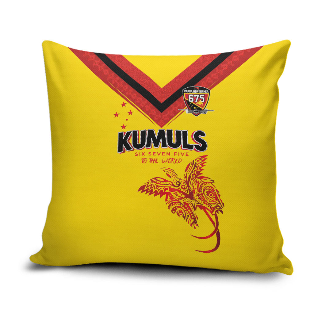 Papua New Guinea Rugby Pillow Cover Six Seven Five to The World - Melanesian Pattern