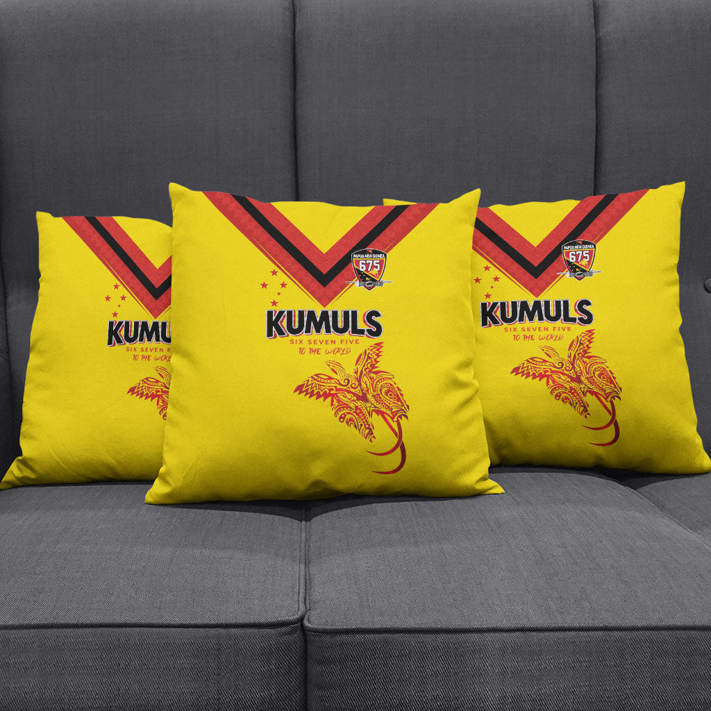Papua New Guinea Rugby Pillow Cover Six Seven Five to The World - Melanesian Pattern