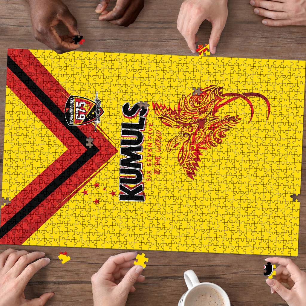 Papua New Guinea Rugby Puzzle Six Seven Five to The World - Melanesian Pattern