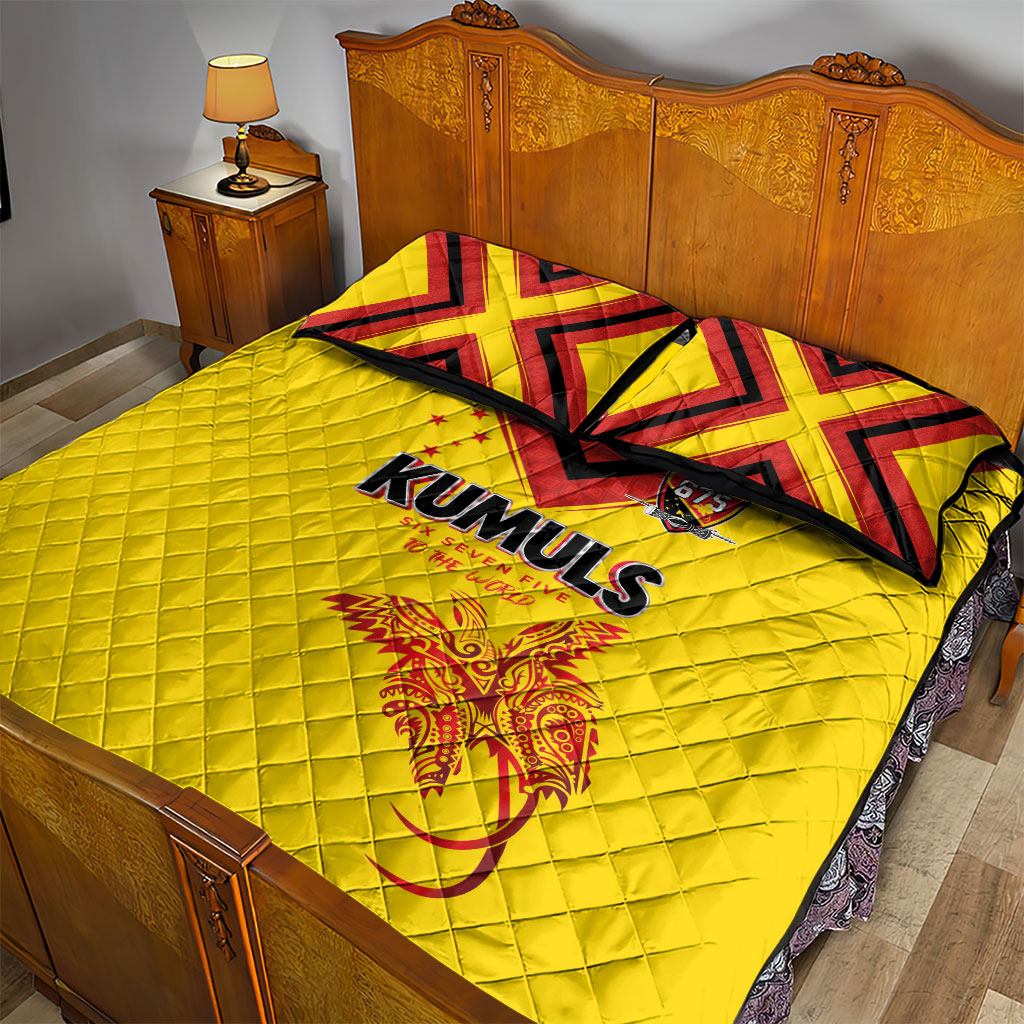 Papua New Guinea Rugby Quilt Bed Set Six Seven Five to The World - Melanesian Pattern