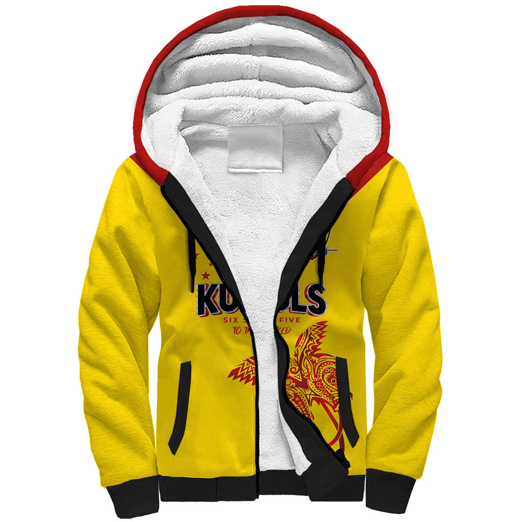 Papua New Guinea Rugby Custom Sherpa Hoodie Six Seven Five to The World - Melanesian Pattern