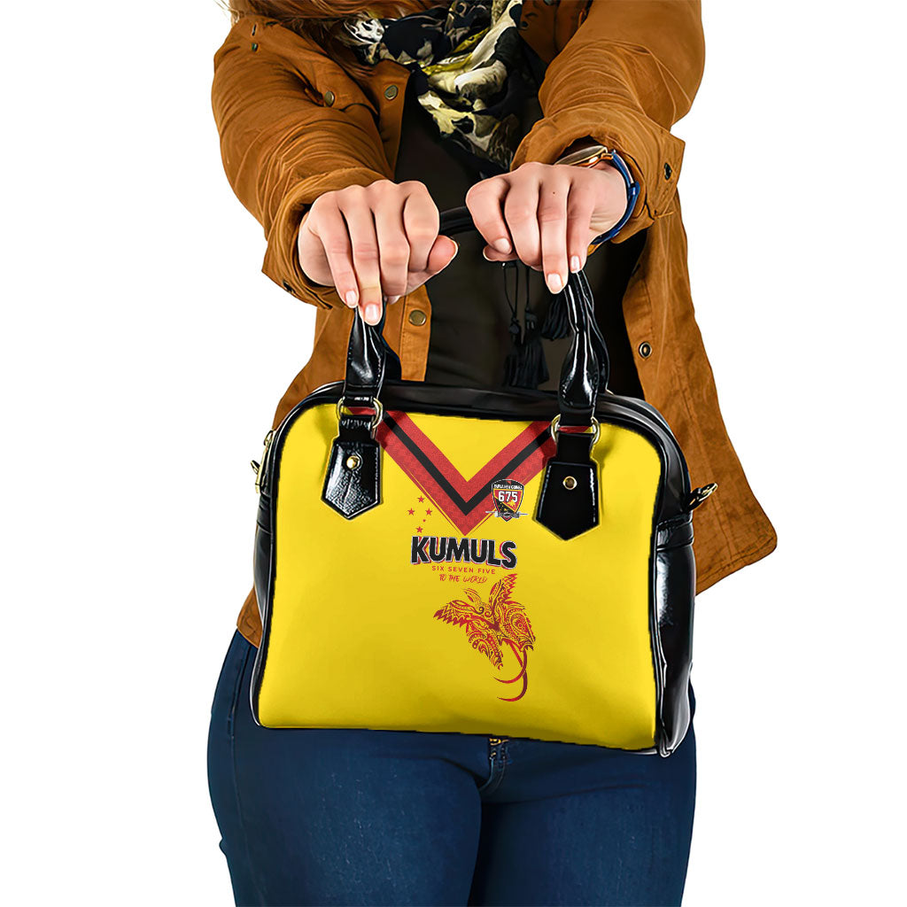Papua New Guinea Rugby Shoulder Handbag Six Seven Five to The World - Melanesian Pattern