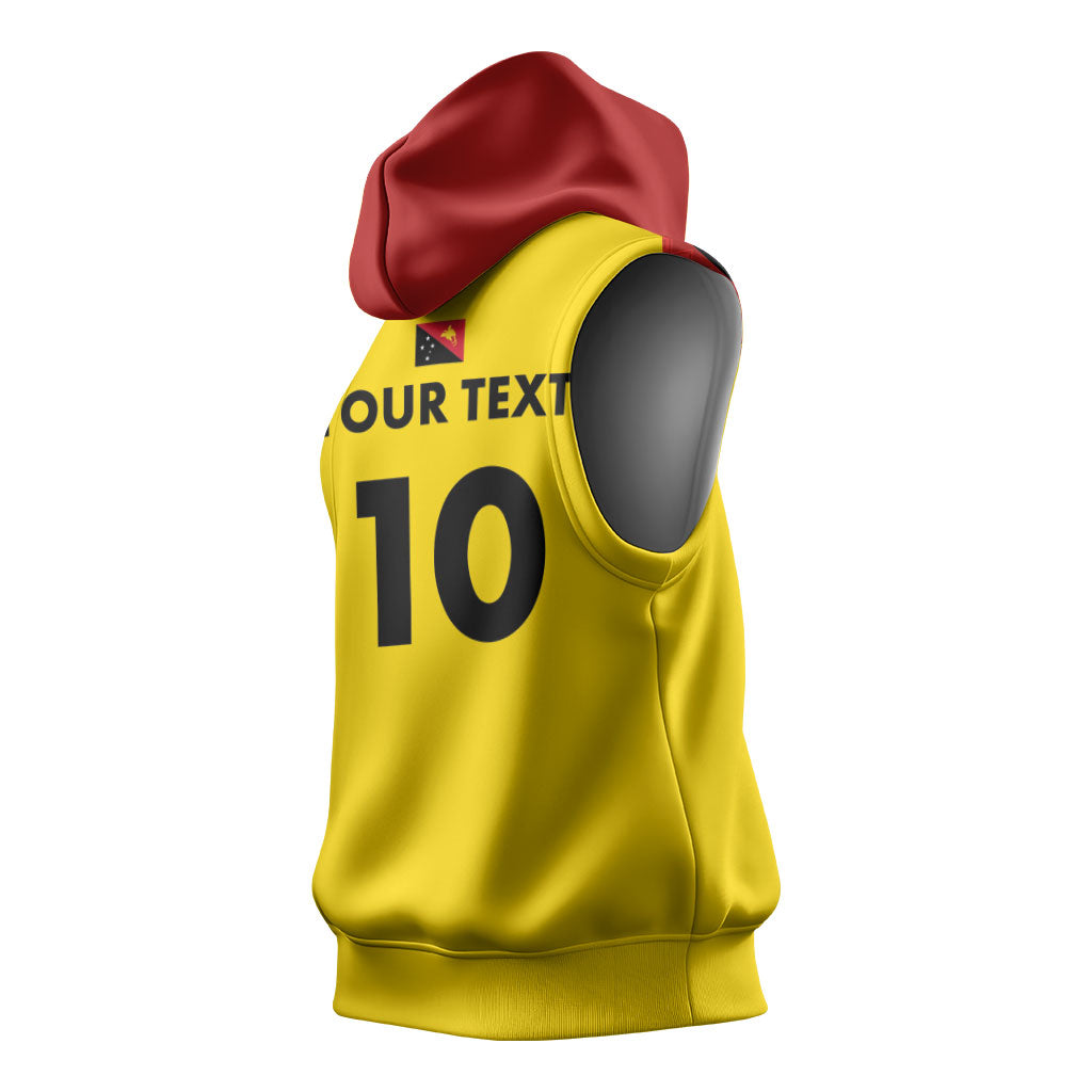 Papua New Guinea Rugby Custom Sleeveless Hoodie Six Seven Five to The World - Melanesian Pattern