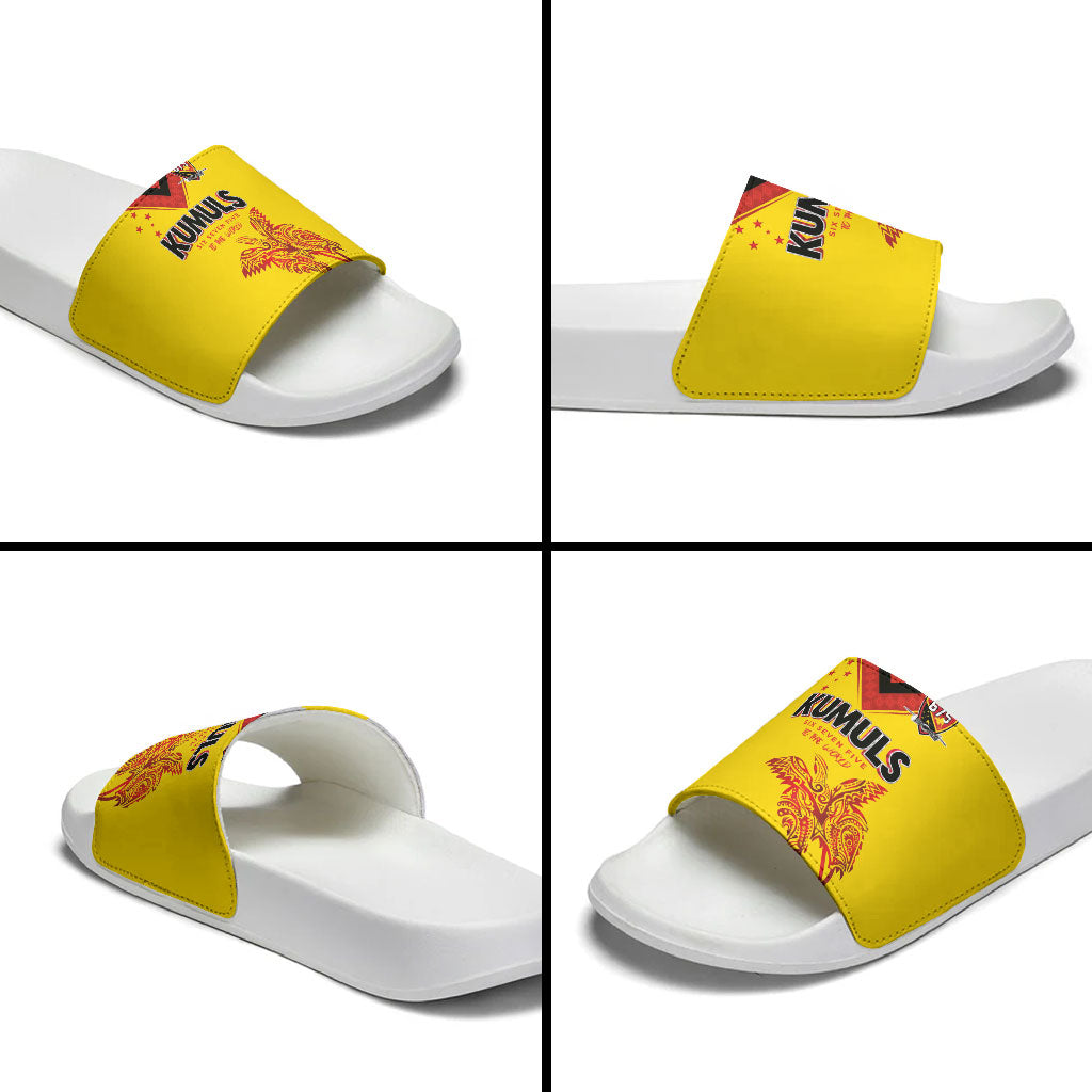 Papua New Guinea Rugby Slide Sandals Six Seven Five to The World - Melanesian Pattern