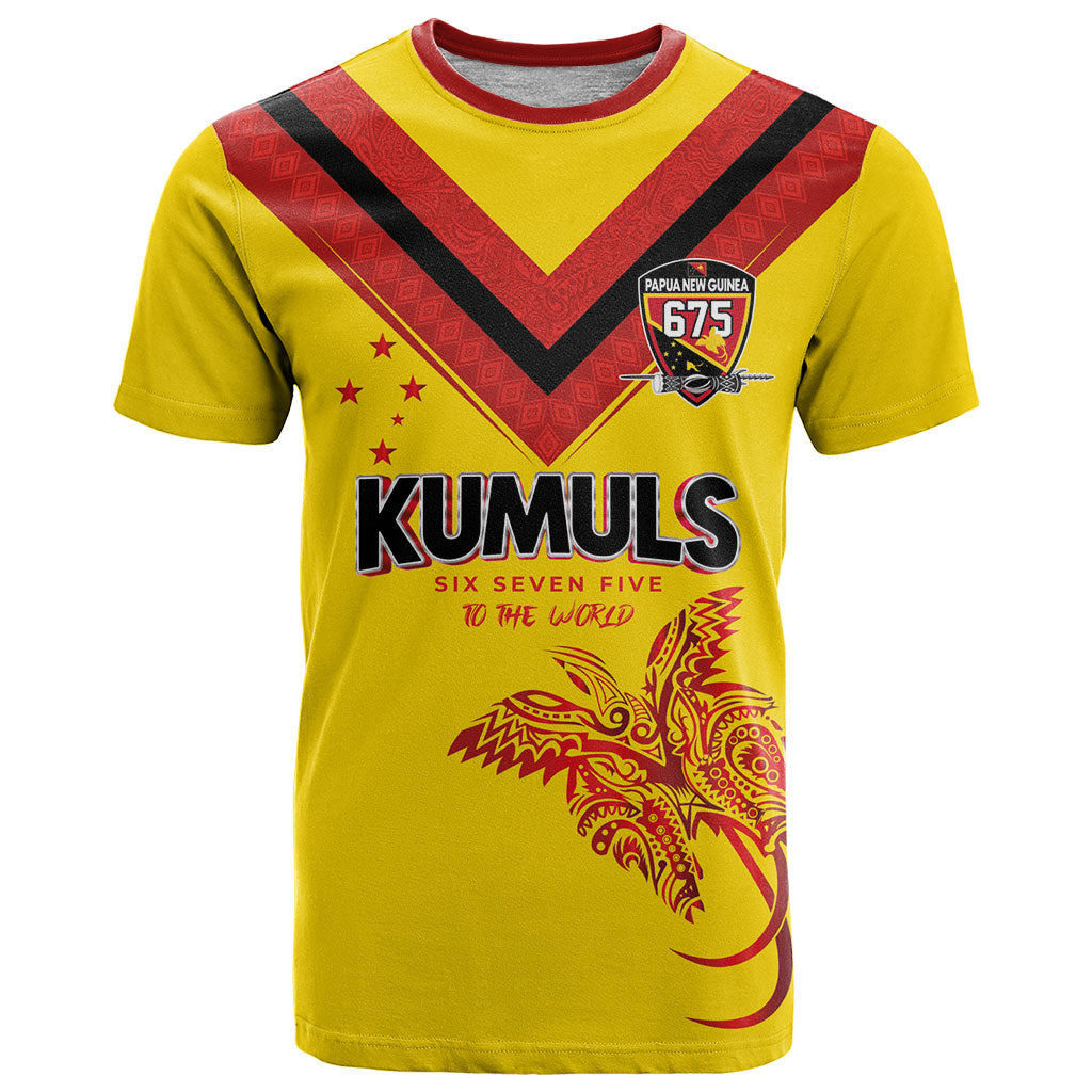 Papua New Guinea Rugby Custom T Shirt Six Seven Five to The World - Melanesian Pattern