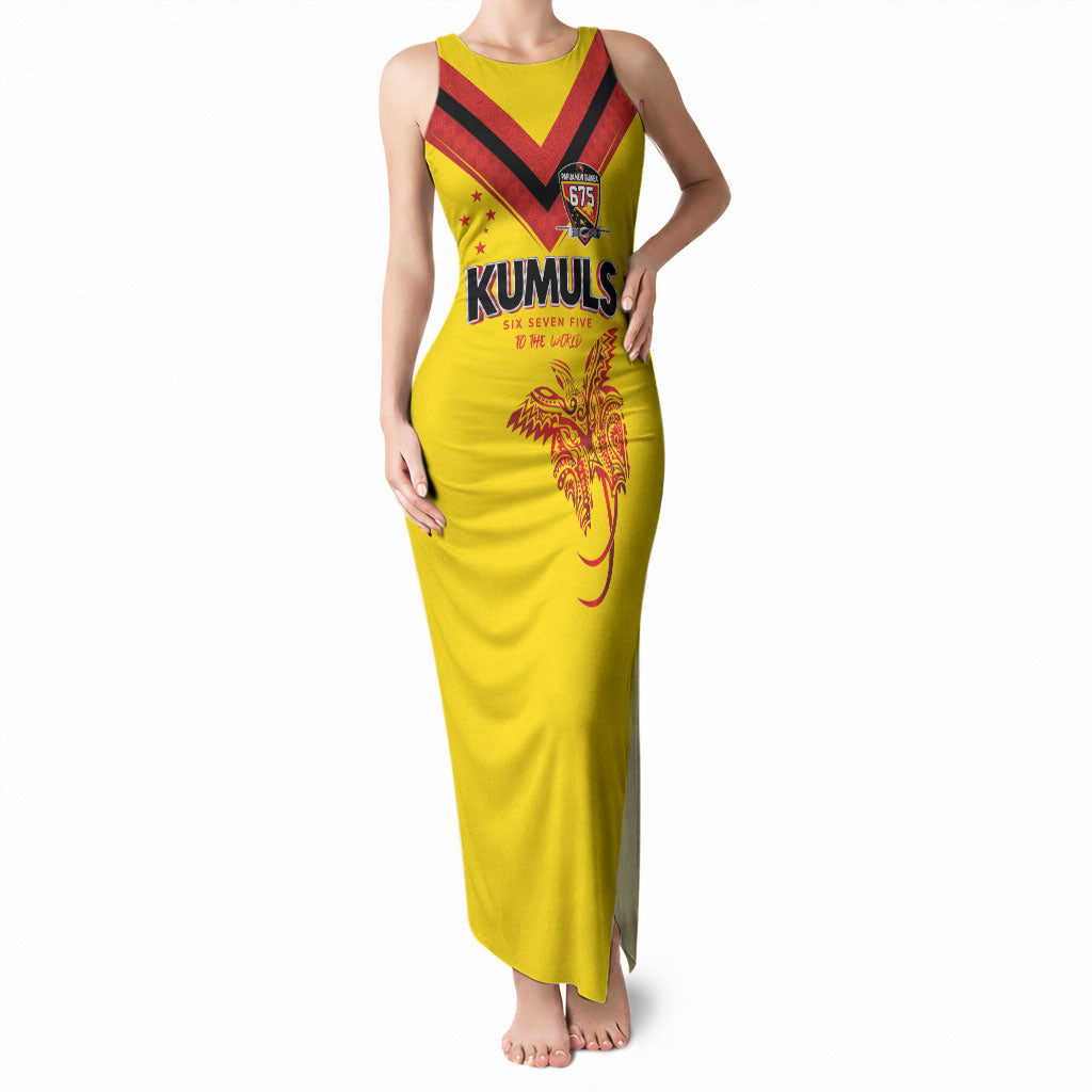 Papua New Guinea Rugby Custom Tank Maxi Dress Six Seven Five to The World - Melanesian Pattern