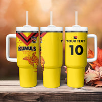 Papua New Guinea Rugby Custom Tumbler With Handle Six Seven Five to The World - Melanesian Pattern