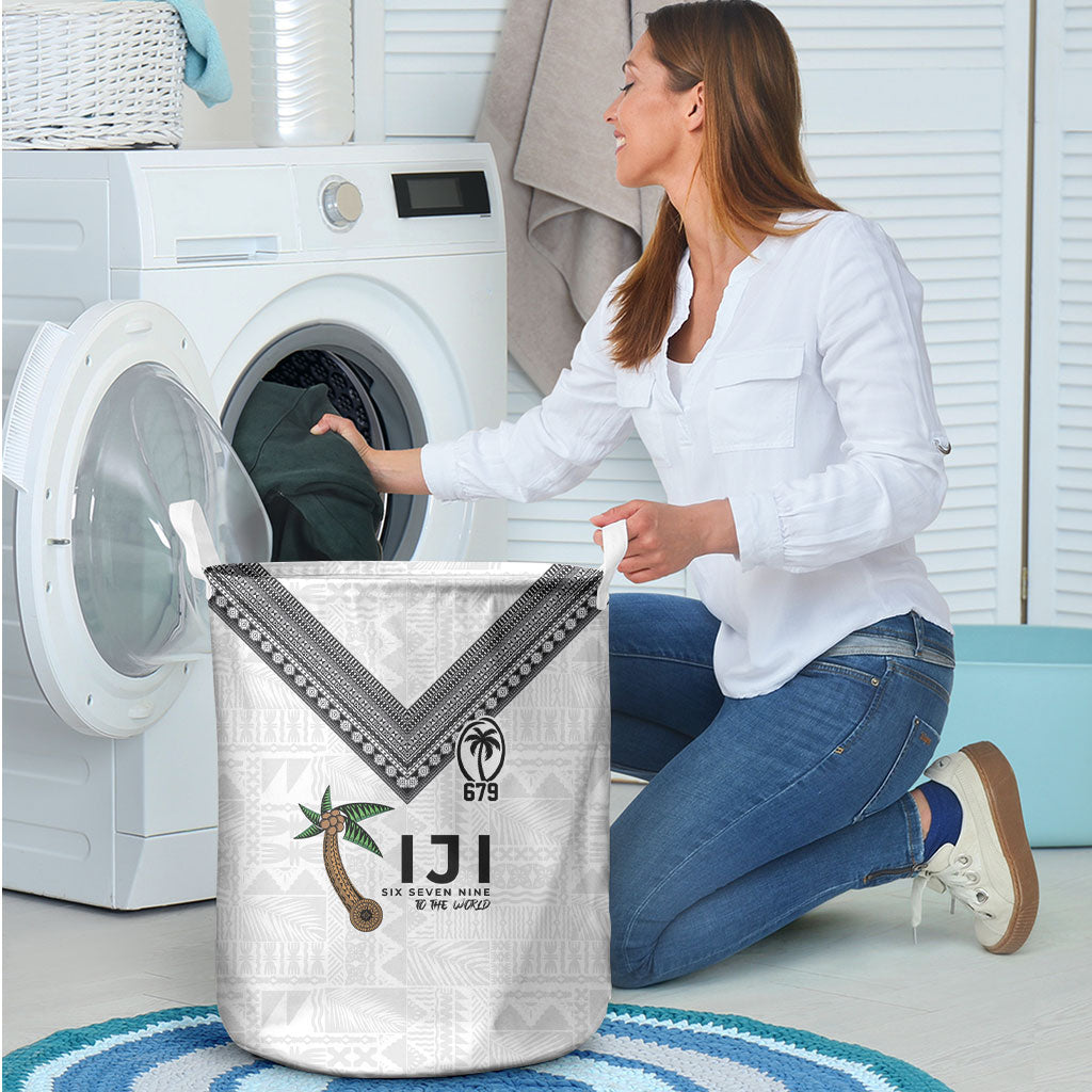 Fijian Rugby Laundry Basket Six Seven Nine to The World - Tapa Pattern