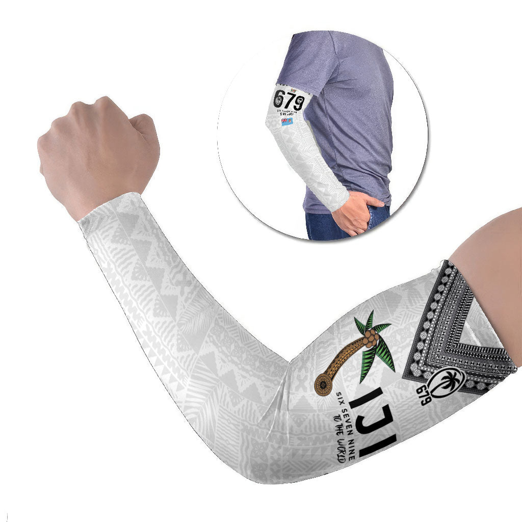Fijian Rugby Arm Sleeves Six Seven Nine to The World - Tapa Pattern