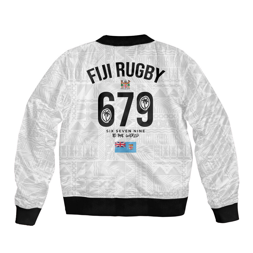 Fijian Rugby Bomber Jacket Six Seven Nine to The World - Tapa Pattern