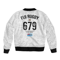 Fijian Rugby Bomber Jacket Six Seven Nine to The World - Tapa Pattern