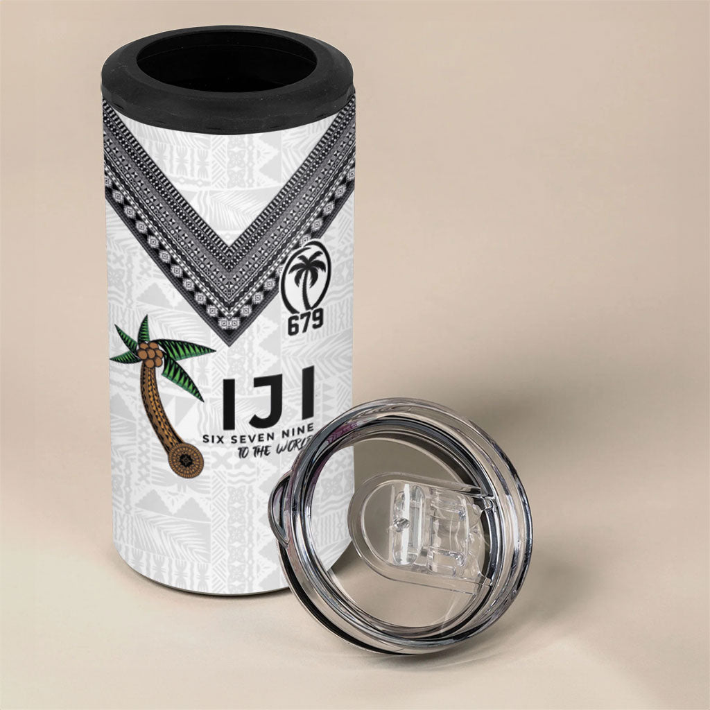 Fijian Rugby 4 in 1 Can Cooler Tumbler Six Seven Nine to The World - Tapa Pattern