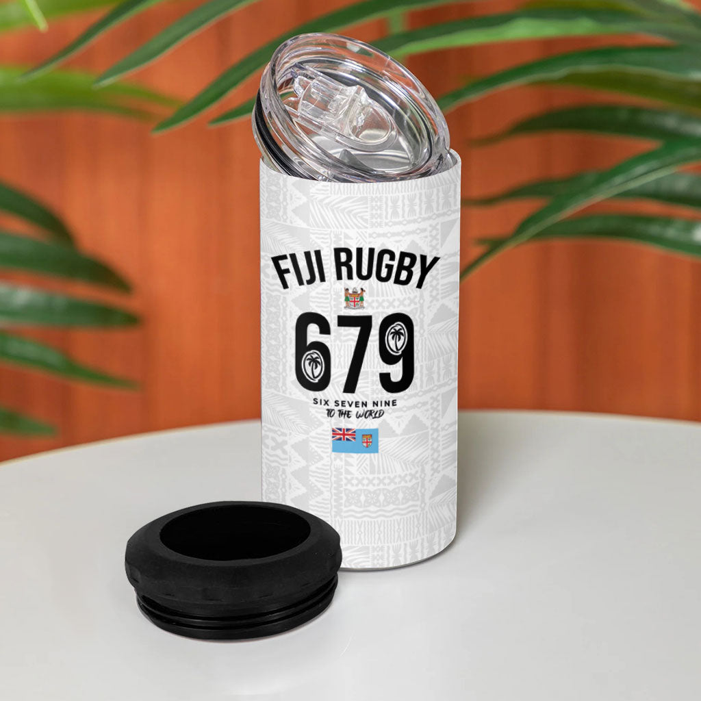 Fijian Rugby 4 in 1 Can Cooler Tumbler Six Seven Nine to The World - Tapa Pattern