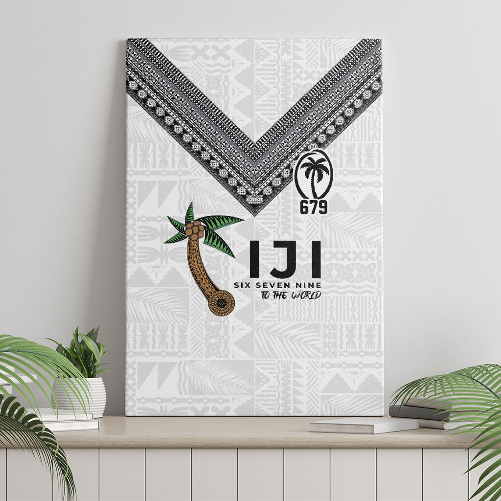 Fijian Rugby Canvas Wall Art Six Seven Nine to The World - Tapa Pattern