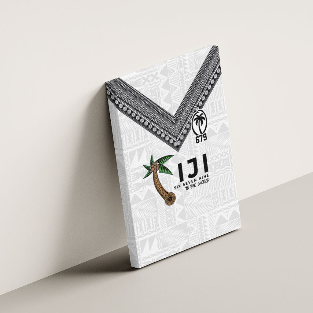 Fijian Rugby Canvas Wall Art Six Seven Nine to The World - Tapa Pattern